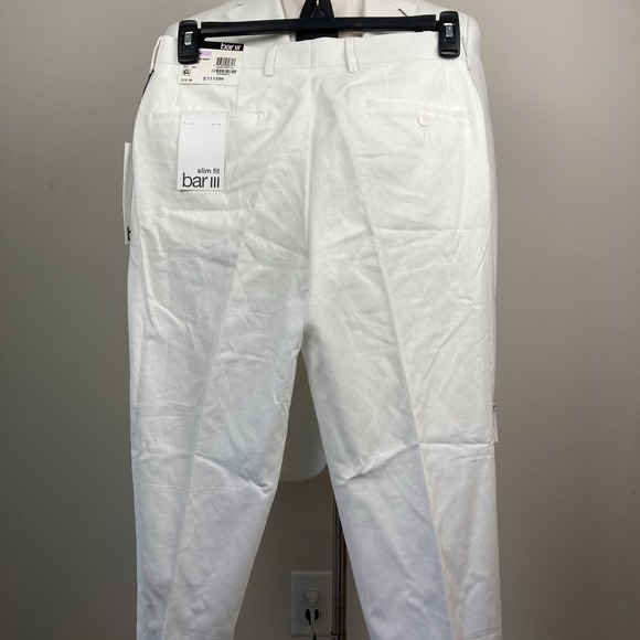 BAR III Men's Suit Slim Fit 2-Pc White Linen Blend 38R Jacket 32x30 Pants F03383 - Picture 14 of 14